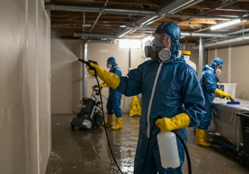 Basement Sanitization and Antimicrobial Treatment process in Jeffersonville, IN