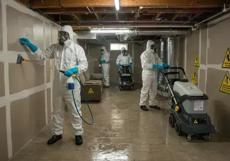 Basement Moisture Removal and Structural Drying process in Jeffersonville, IN